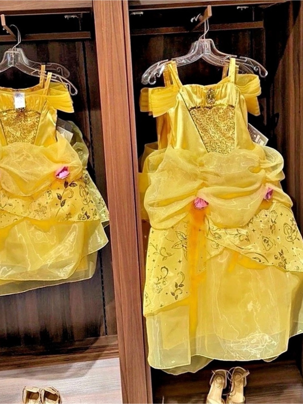 Disney Princess Belle Dress Belle Costume Dress Yellow Girls 11/12 NWT